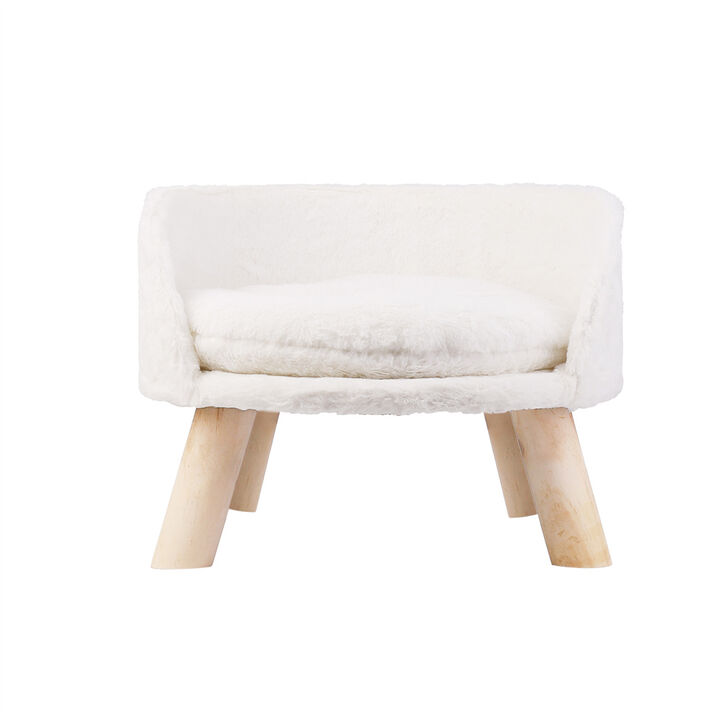 Pet Sofa Bed Raised Cat Chair Dog Couch Bed Removable Cushion Sleep House