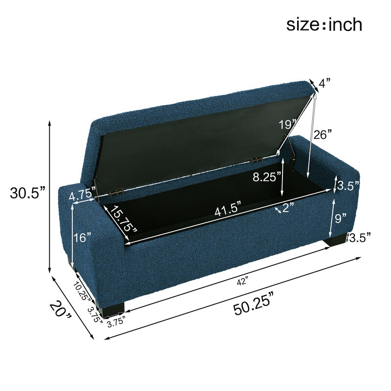 Merax Ottoman Bench Textured Fabric Rectangular Design
