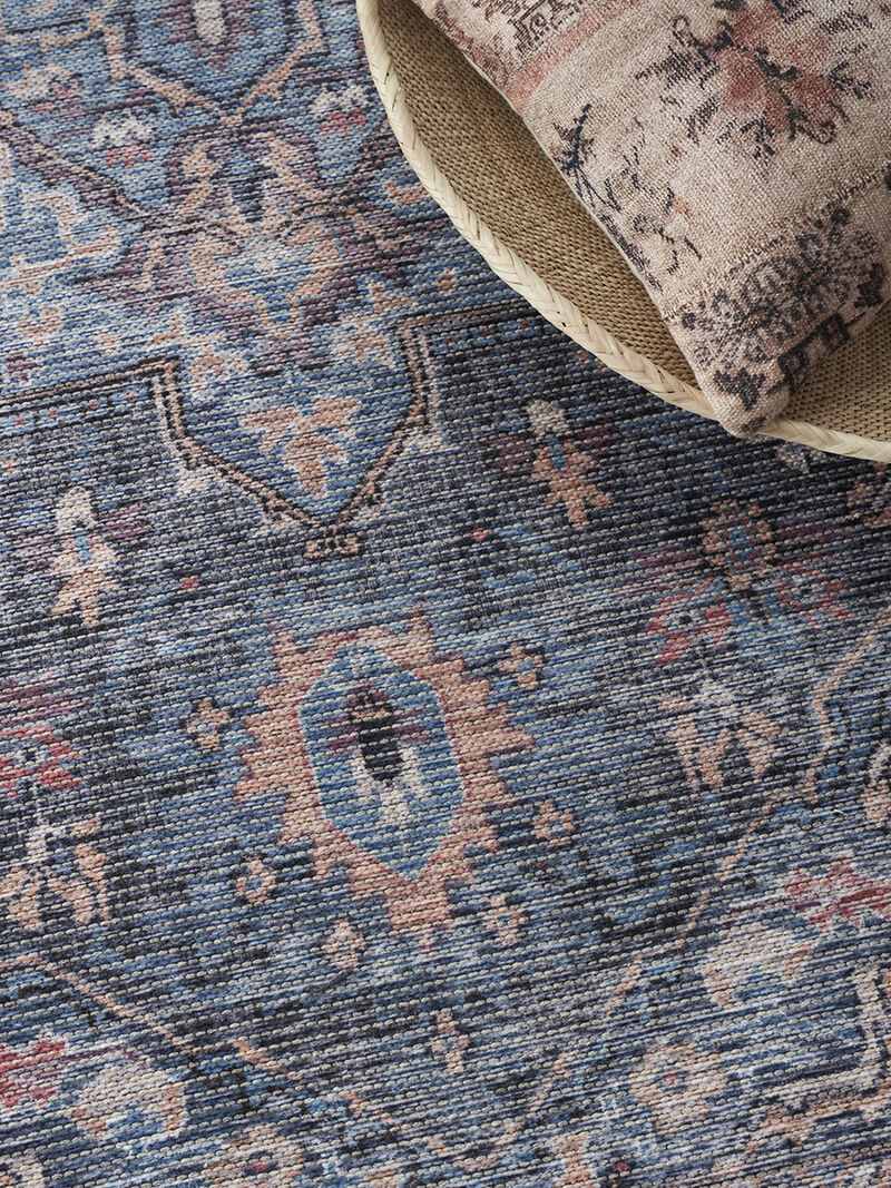 Machine Washable Series 1 SR101 Light Blue/Multicolor 4' x 6' Rug