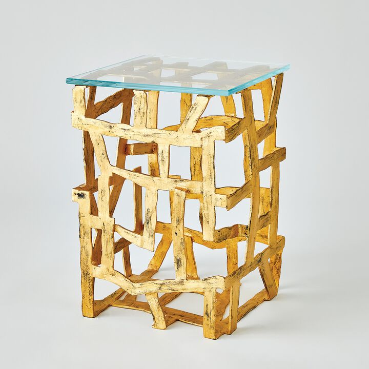 Fragments End Table- Gold