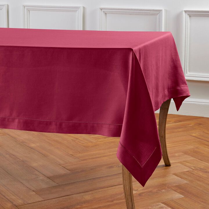Solino Home 100% Pure Linen Tablecloth - Classic Hemstitch