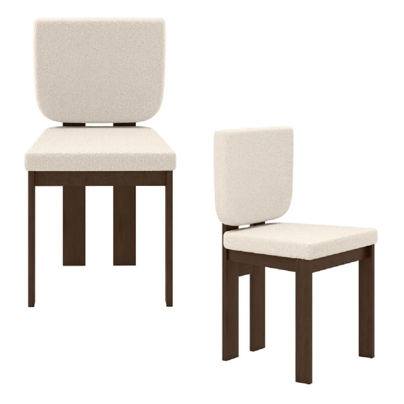 Set of 2 Wooden Dining Chairs, Rubber Wood Legs for Home Office and Living Room image number 3