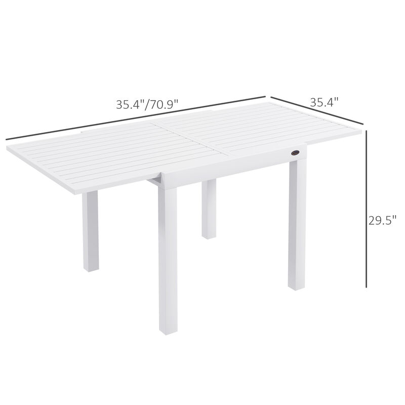 Extendable Patio Dining Table for 4-6 Outdoor Dining Table Gray