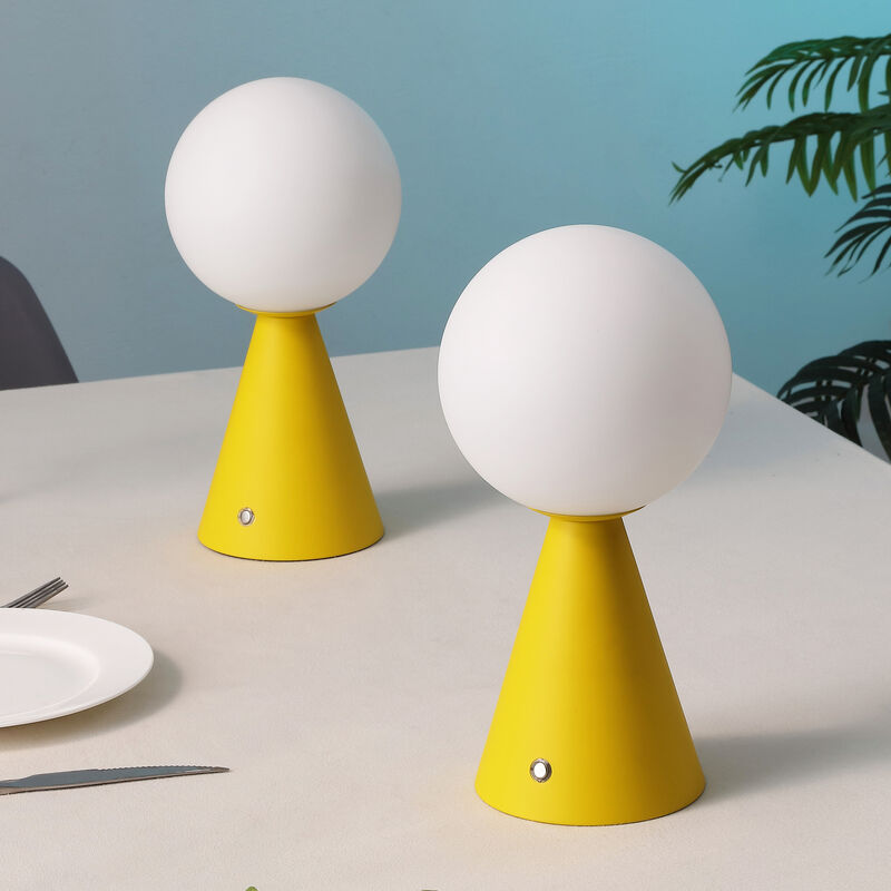 Macie 11.75" Modern Minimalist Globe Rechargeable/Cordless Dimmable Integrated LED Table Lamp with Touch Sensor