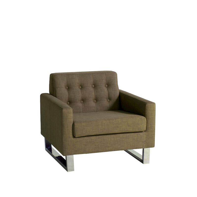 Pangea Home Sloan Sofa Chair Fabric Brown