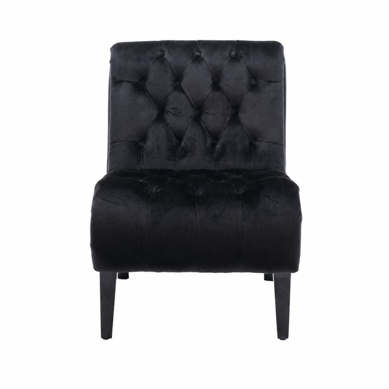 GOODSILO Armless Velvet Upholstered Accent Chair Leisure Chair with Wooden Legs for Living Room, Bedroom, Office, Small Spaces image number 0
