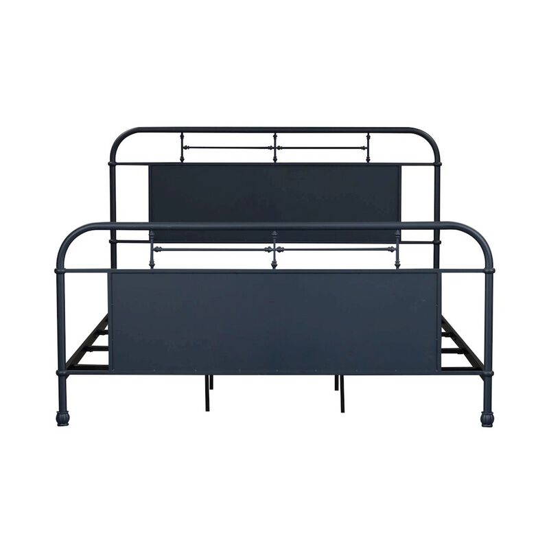 Liberty Furniture Vintage Series King Metal Bed- Navy in Distressed Metal image number 3