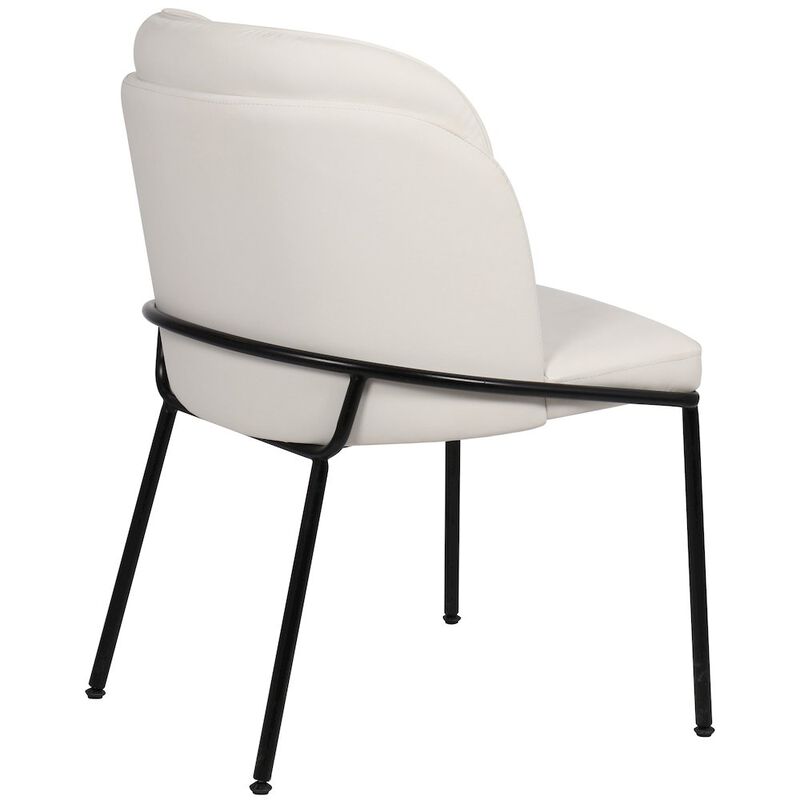 Meridian Furniture Jagger White Vegan Leather Dining Chair, Set of 2