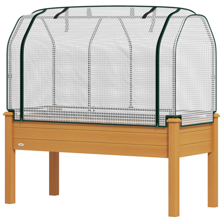 Hivvago Outdoor Raised Garden Bed with Greenhouse Cover Planter