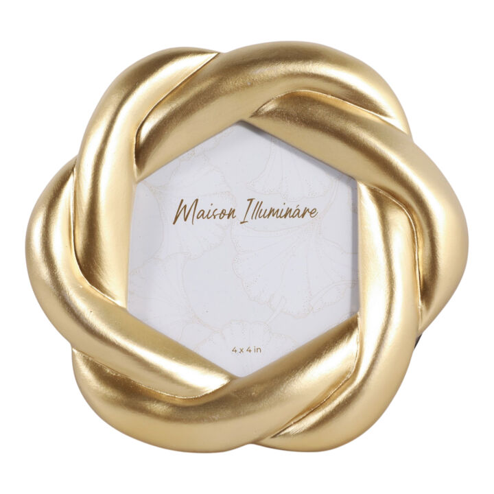 4x4" Twisted Photo Frame, Gold