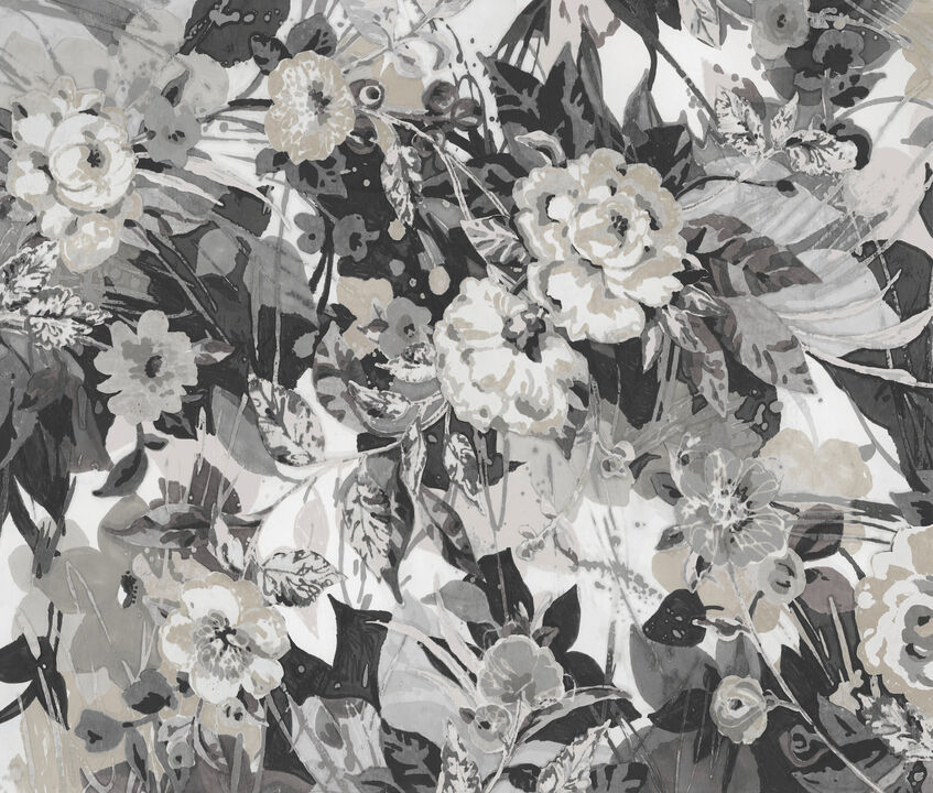 Pop Floral Neutral Wall Mural
