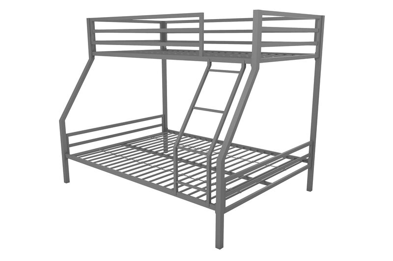 Novogratz Maxwell Twin-Over-Full Metal Bunk Bed, Gray