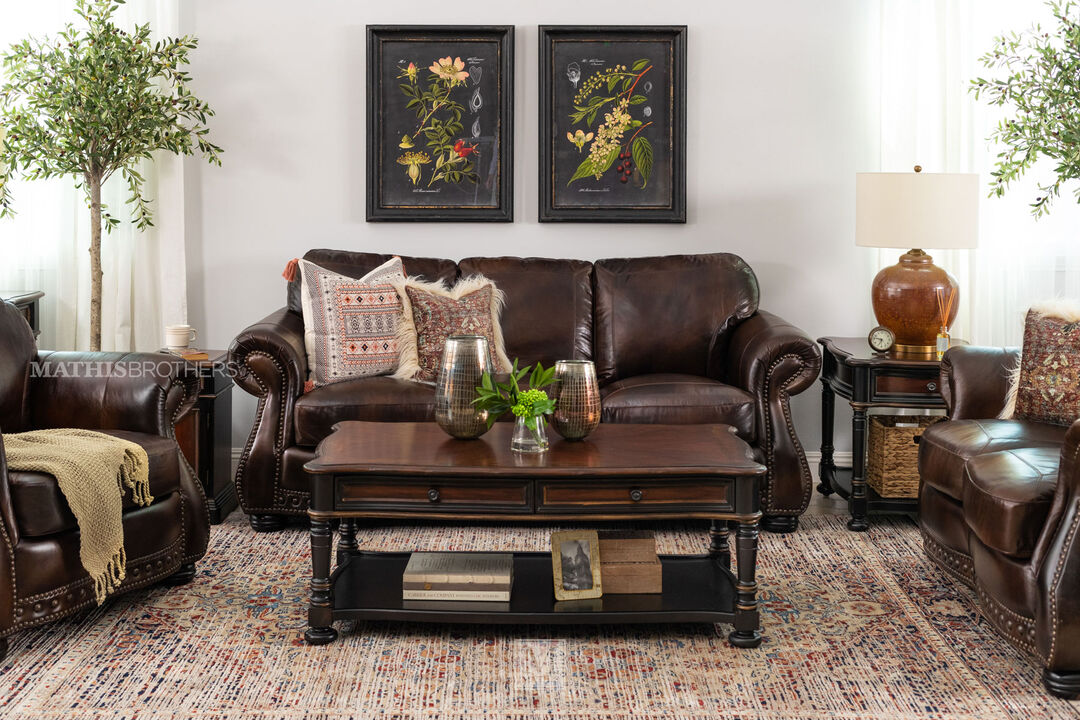 USA Leather Cowboy Chesterfield Leather Sofa