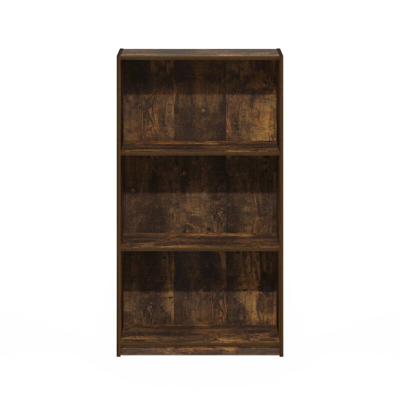 Basic 3-Tier Bookcase Storage Shelves, Amber Pine