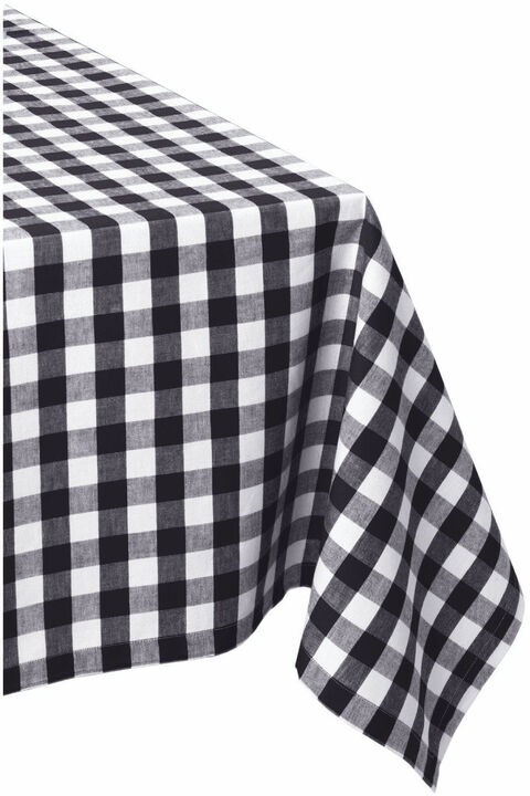 52" x 52" Black and White Checkers Table Cloth