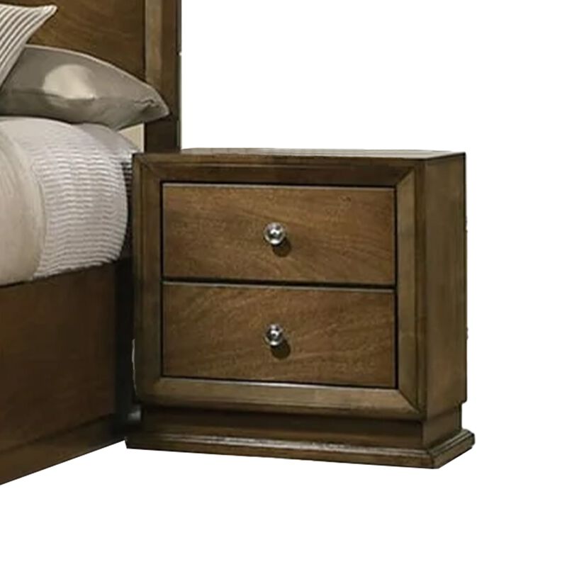 Rouk 5pc Queen Bedroom Set, Walnut Brown Wood, Bronze, Tall Dresser image number 3