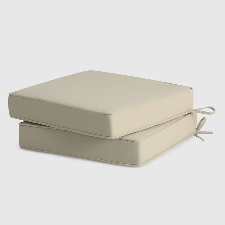 WestinTrends Outdoor Patio Furniture Seat Chair Square Cushions Set of 2, 20" x 19"