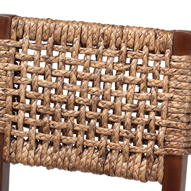 bali & pari Alise Handwoven Seagrass Dining Chair with Mahogany Wood Frame &ndash; Woven Back and Seat Chair for Dining Room or Kitchen, Earthy Brown