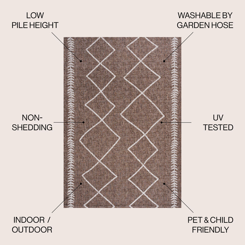 Derya Tribal Diamond Trellis Indoor/Outdoor Area Rug