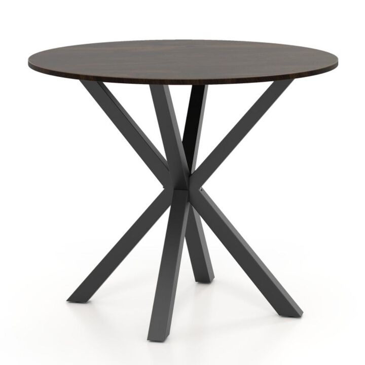Hivvago Wood Dining Table with Intersecting Pedestal Base for 2-4 People