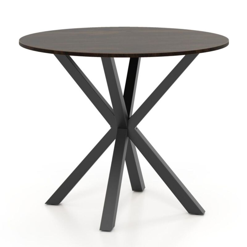 Hivvago Wood Dining Table with Intersecting Pedestal Base for 2-4 People