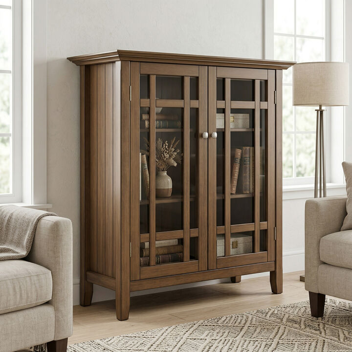 Bedford SOLID WOOD 39 inch Wide Transitional Medium Storage Cabinet in Rustic Natural Aged Brown