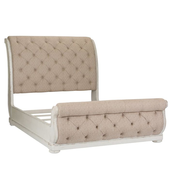 Liberty Furniture Abbey Park Queen Uph Sleigh Bed, Dresser & Mirror, Chest, Night Stand