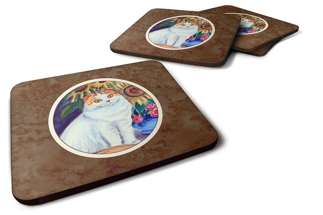 Caroline's Treasures 7153FC Cat Foam Coasters (Set of 4), 3.5, Multicolor