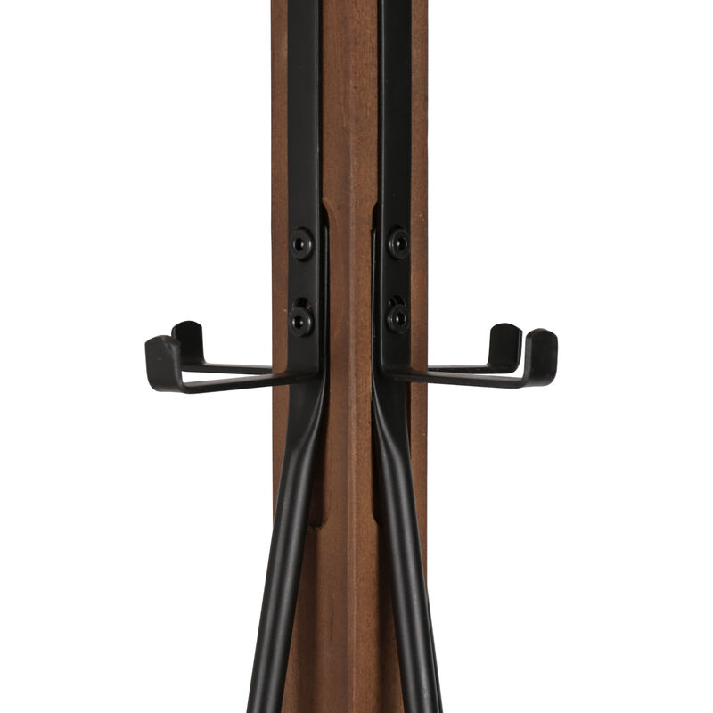 GOODSILO Freestanding Reclaimed Wood and Metal Coat Rack with 8 Hooks Sturdy Entryway Storage Organizer for Bedroom, Living Room, Hallway Home Use image number 6