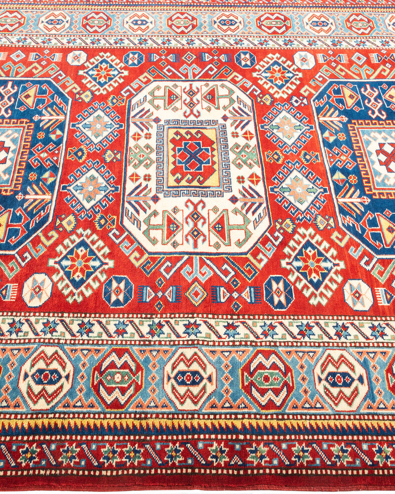 Tribal, One-of-a-Kind Hand-Knotted Area Rug  - Orange, 5' 0" x 6' 10"