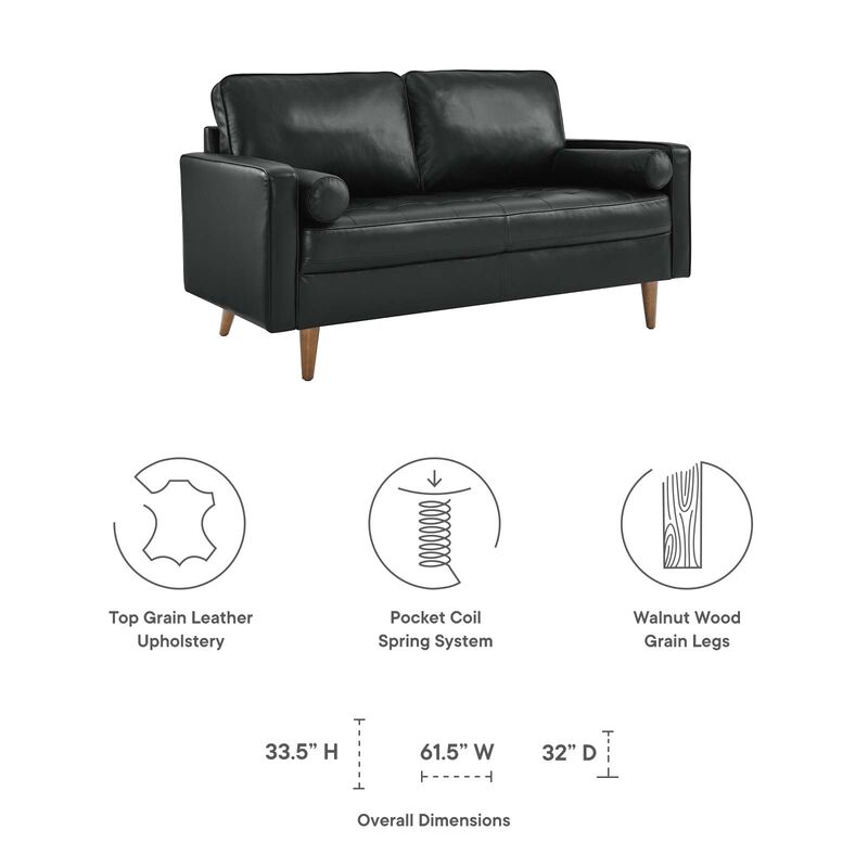 Valour Leather Loveseat image number 6
