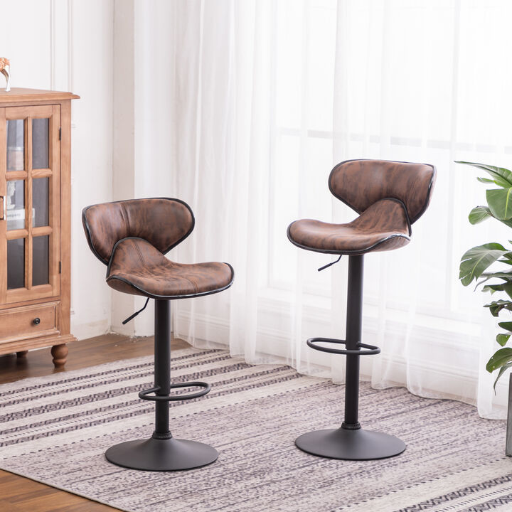 Merax Masaccio Airlift Adjustable Swivel Barstools (Set of 2)