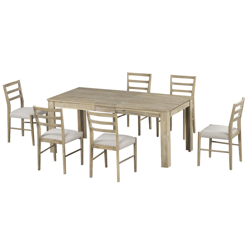 Merax Mutifunctional Extendable Wooden Dining Table Set with Chair