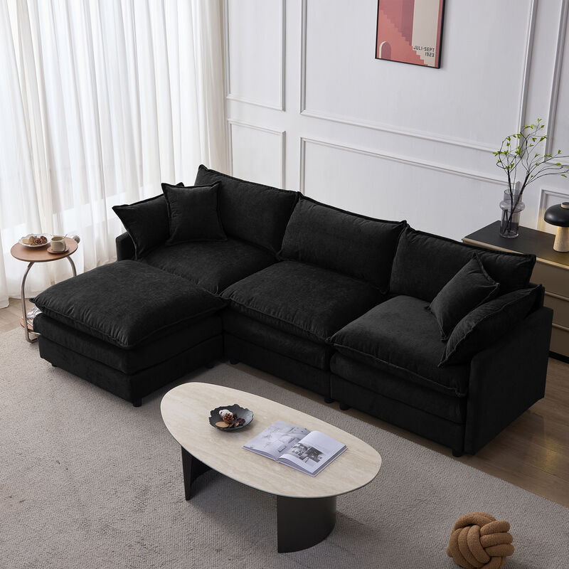 Jegfli Chenille Modular L-Shaped Sectional Sofa image number 7