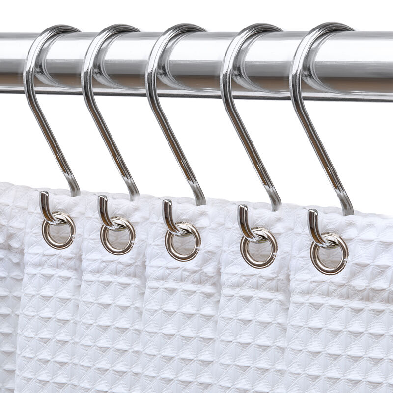Zinc Shower Curtain Hooks, Set of 12 image number 1