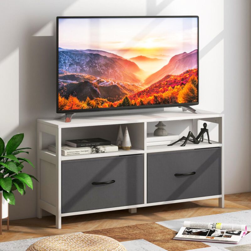 Hivvago Fabric Chest of Drawers with 2 Drawers and 2 Open Shelves