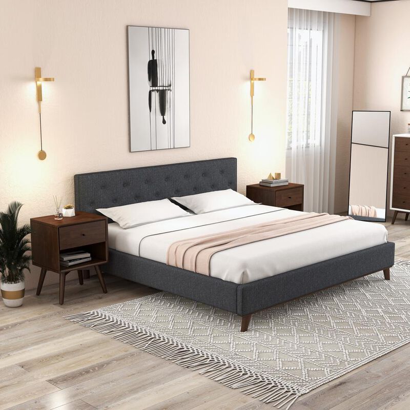 Ashcroft Furniture Co Caroline Mid Century Modern Style Night Stand