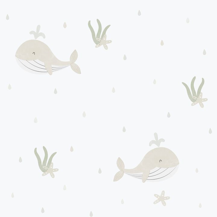 Bambino Little Whales Beige Wallpaper 281-3