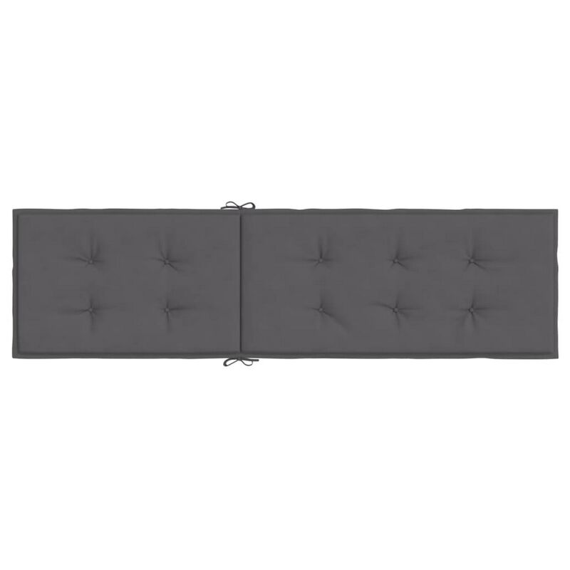Outdoor Cushion for Lounge Chair, Tufted Dark Gray Oxford Fabric - Benzara