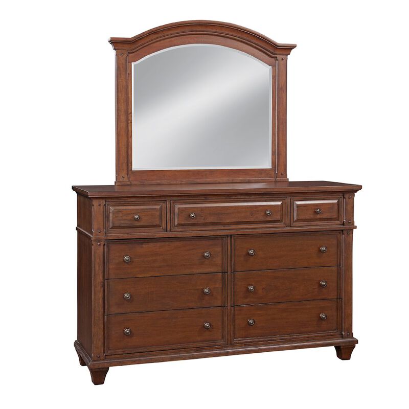 American Woodcrafters Sedona Dresser with Mirror - Cinnamon Cherry