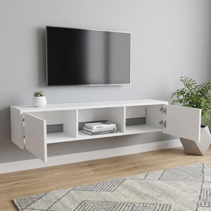 HomeRoots 49" White Floating Mount TV Stand