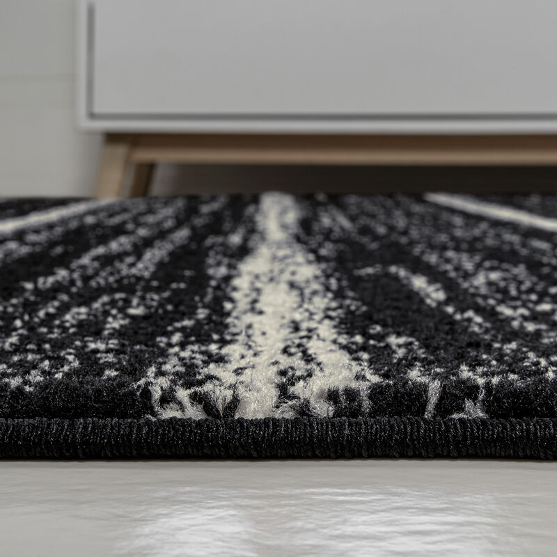 Williamsburg Minimalist Stripe Cream/Black 8 ft. x 10 ft. Area Rug