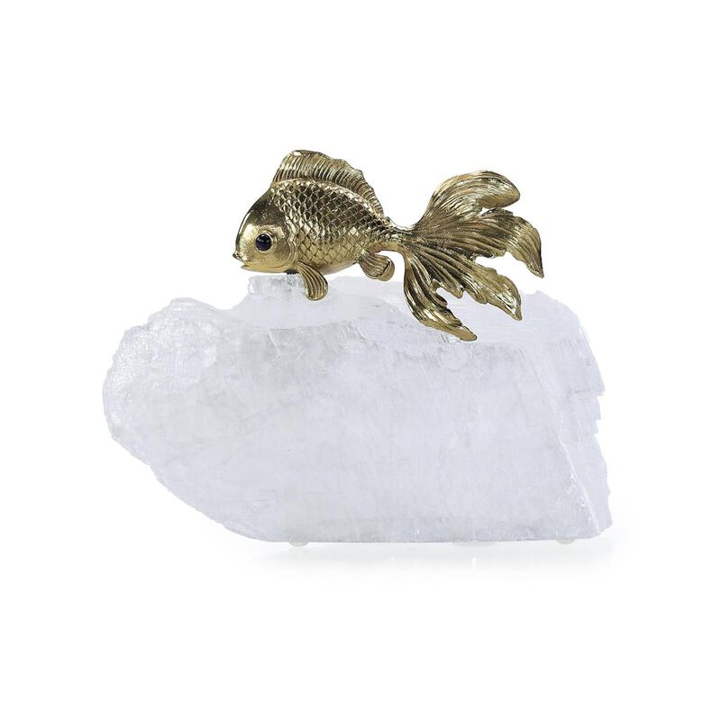 Fantail Goldfish Sculpture on Selenite III image number 0