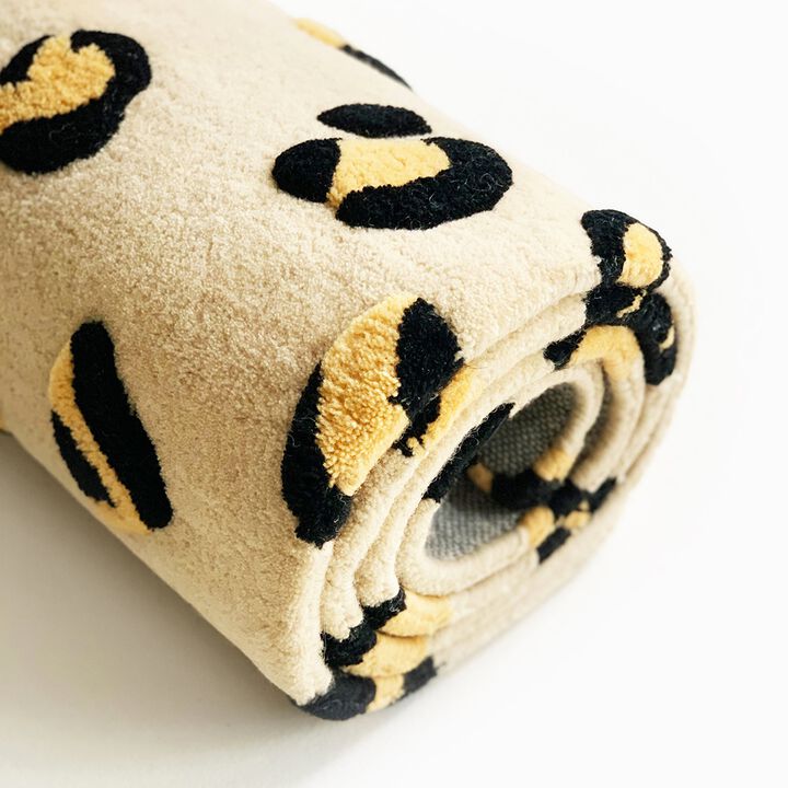 Rug LEOPARD Beige / Brown and Black Print