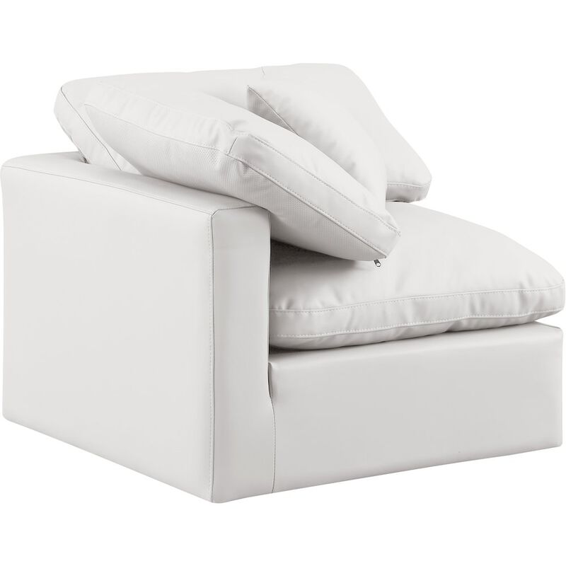 Meridian Furniture Indulge Cream Vegan Leather Corner Chair