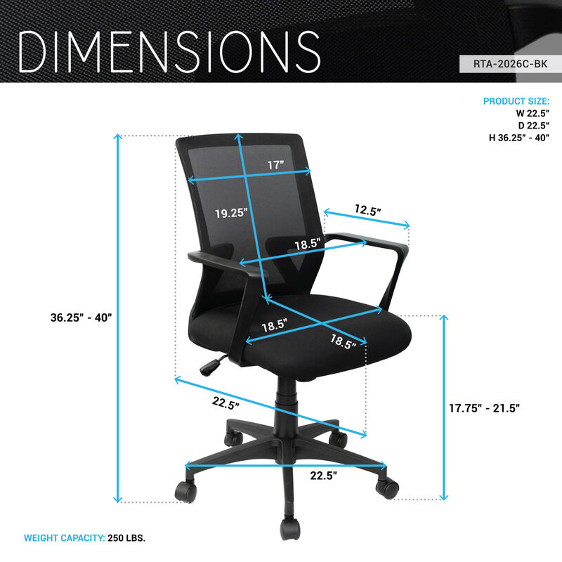 GOODSILO Ergonomic Mesh Office Chair with Adjustable Height and Tilt Function image number 2