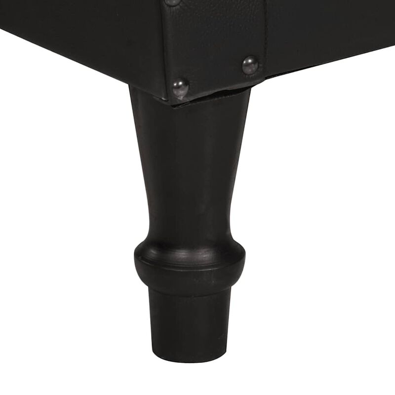 Tub Chair Black Real Goat Leather