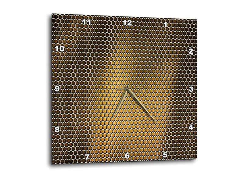Gold Metal Effect Honeycomb Pattern Wall Clock 15 Inch Home Decor image number 0