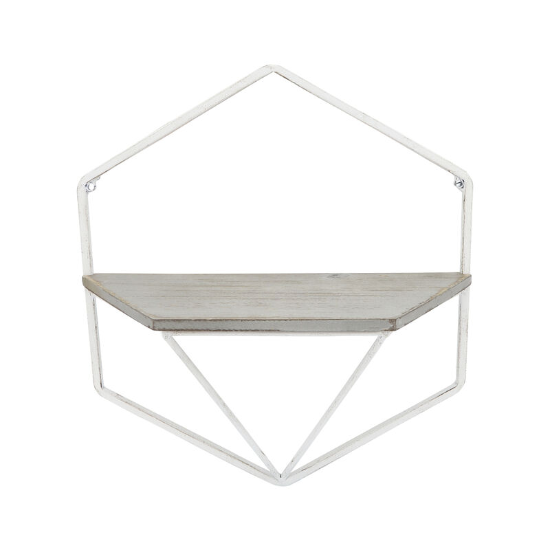 S/2 Metal/Wood Hexagon Wall image number 2