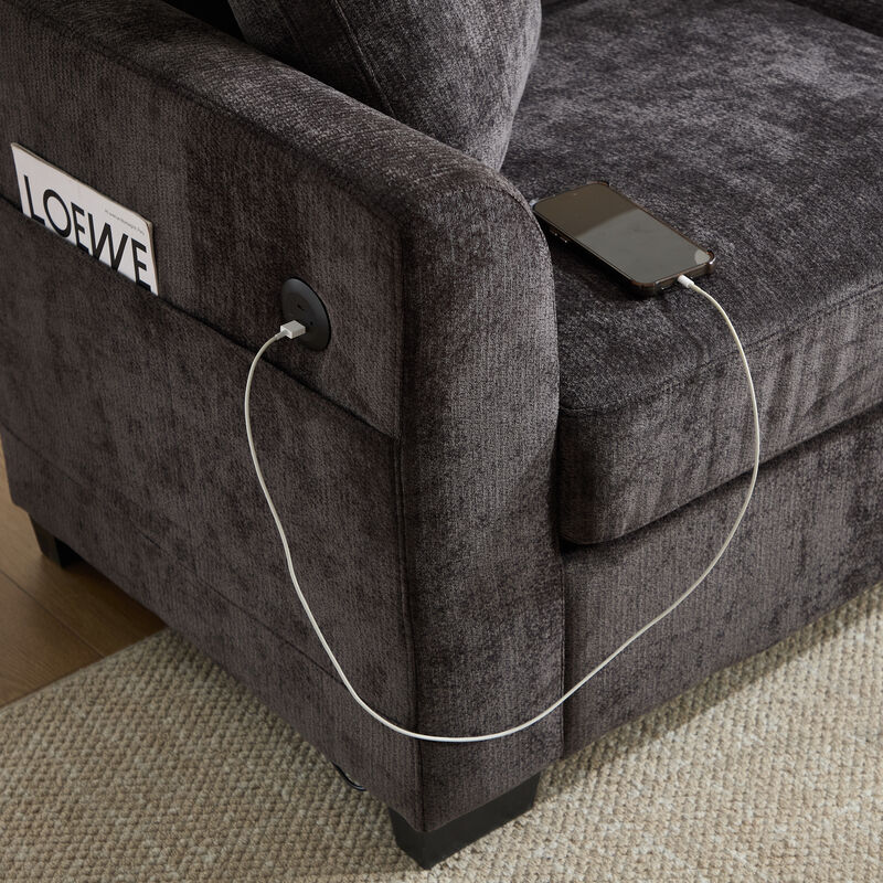 Bomzik Modern Storage Sectional Sofa with Dual USB image number 5